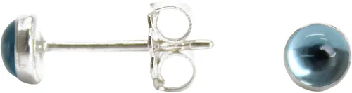 Vista 47 de Aretes de tuerca con piedras preciosas para mujeres y niñas, bisel redondo de 0.157 in de plata esterlina 925