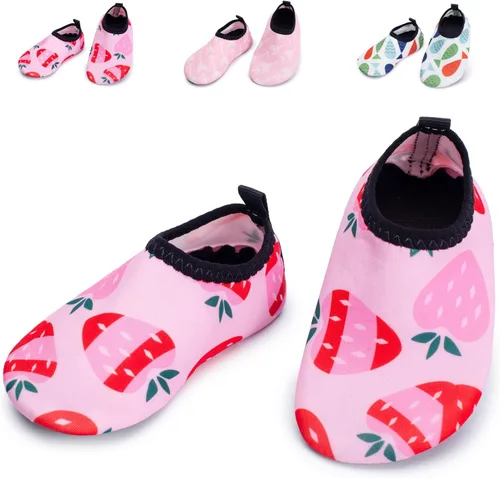 Vista 7 de L-RUN Zapatos de agua para bebés, zapatos para caminar descalzos, calcetines acuáticos para bebés, zapatos de natación para playa, piscina, arena