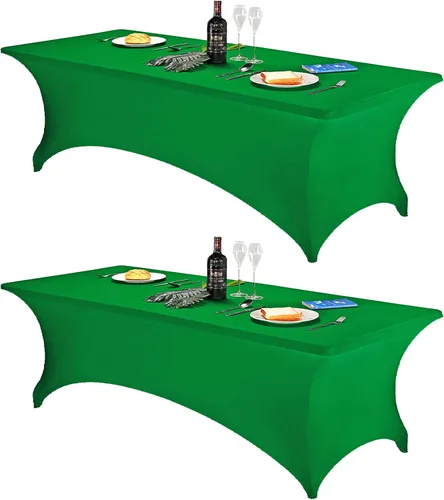 Vista 80 de FORLIFE - Funda de mesa de elastano, mantel ajustado de 4 pies para mesas rectangulares, funda elástica para patio, universal para bodas, banquetes