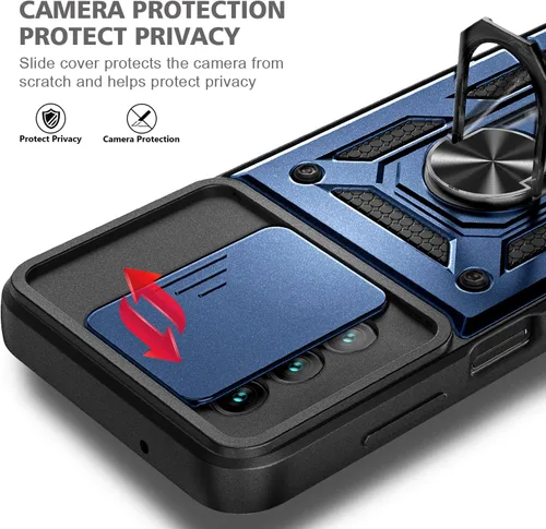 Vista 3 de NZND Funda para Samsung Galaxy A13 5G con protector de pantalla de vidrio templado (cobertura máxima), cubierta de cámara, protección de cuerpo