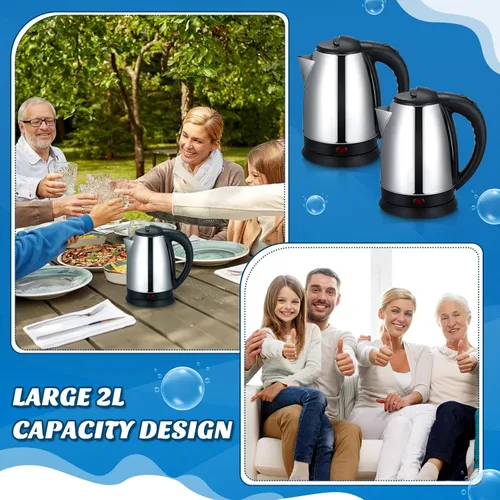 Vista 5 de Baquler Hervidor eléctrico de agua caliente de acero inoxidable con apagado automático y protección de hervor en seco, olla eléctrica de agua