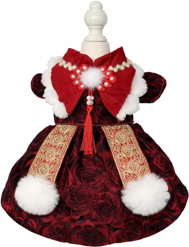Vista 28 de Moda Vestido de Princesa de Encaje para Perro Cachorro Dulce para Perro EXTRAL Pequeño y Pequeño A-Negro XX-Pequeño
