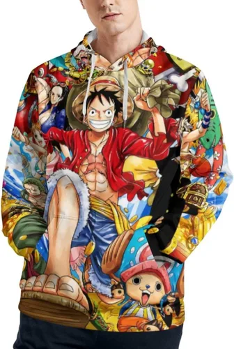 Vista 2 de EAZAMIOS Sudadera unisex con capucha unisex para jóvenes y adultos, para hombres y mujeres, ropa deportiva Luffy Anime Novedad