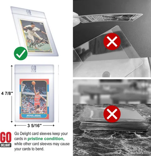 Vista 8 de Tarjeteros semirrígidos para PSA, SGC, BGS, CSG – 100 paquetes – Fundas para tarjetas de béisbol – 50 tarjeteros para tarjetas intercambiables + 50