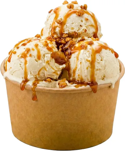 Vista 77 de Restaurantware Coppetta - Vasos de postre de 3 onzas, 50 tazas desechables para helado, tapas se venden por separado, cuencos de papel a cuadros