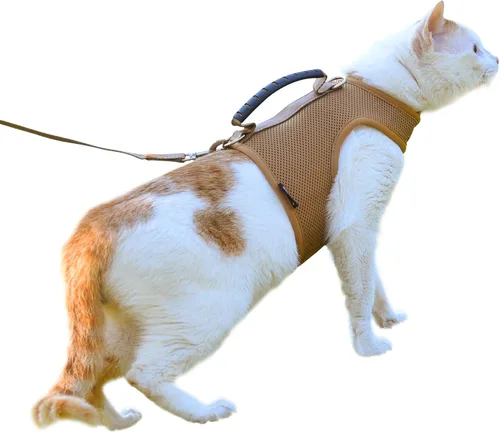 Vista 14 de Arnés de gato con correa, ajustable para gatos, chaleco acolchado para gatos, Black Plaid