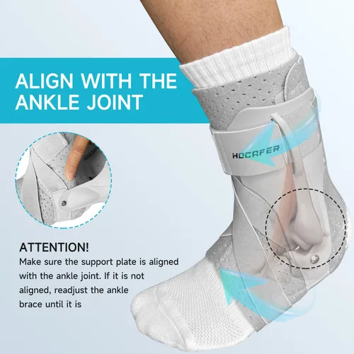 Vista 5 de Hocafer Tobillera Izquierda para Hombre y Mujer - Soporte de Tobillo para Esguince de Tobillo para Aquiles, Tendón, Esguince, Recuperación
