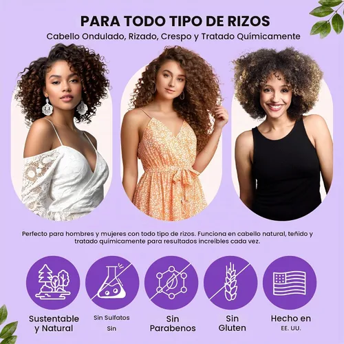 Vista 4 de Controlled Chaos, Como se ve en Shark Tank Curl Defining Cream para todo tipo de cabello para añadir suavidad y controlar el rizado, crema