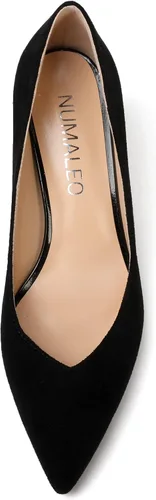 Vista 5 de Zapatos de tacón medio para mujer, con puntera puntiaguda, sin cordones, color liso, de 2.5 pulgadas