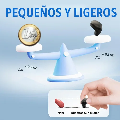 Vista 2 de Loluka Auriculares invisibles inalámbricos Bluetooth, discretos y pequeños ocultos con Bluetooth para el trabajo, auriculares inalámbricos Negro