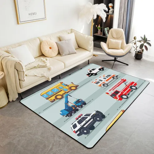 Vista 10 de Erosebridal Alfombra geométrica negra y blanca de 3 x 5 pies, patrón geométrico cuadrado a cuadros, alfombra decorativa para niños, niñas