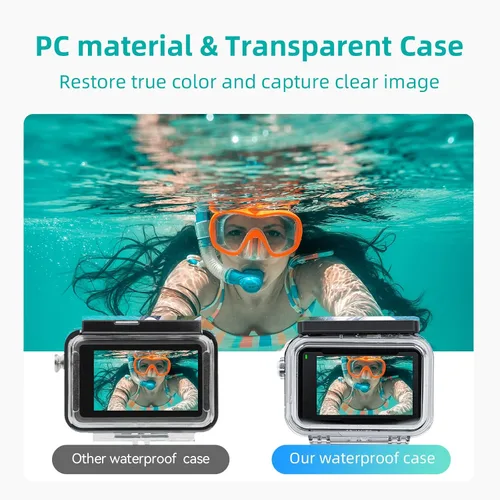 Vista 3 de Funda impermeable para DJI Osmo Action Camera 5 pro/4/3, con carcasa submarina antivaho carcasa carcasa soporta 147.6 ft/148 pies carcasa de buceo