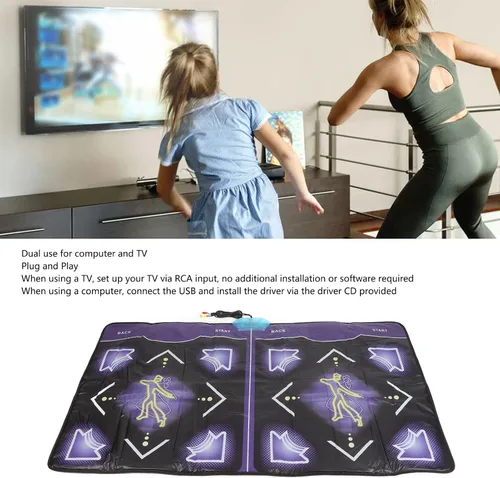 Vista 3 de Diyeeni Tapete electrónico de baile, tapete de baile con asa, doble tapete de pista de baile para adultos y niños, con 100 canciones de baile, 60