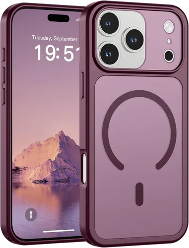 Vista 17 de SUPFINE Funda magnética para iPhone 11 Pro Max (compatible con MagSafe) (protección contra caídas de grado militar), delgada, translúcida mate, a