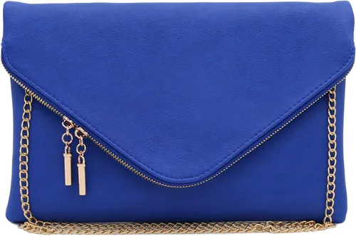 Vista 12 de FashionPuzzle Oversized Envelope Clutch Evening Bag with Chain Strap XL-negro