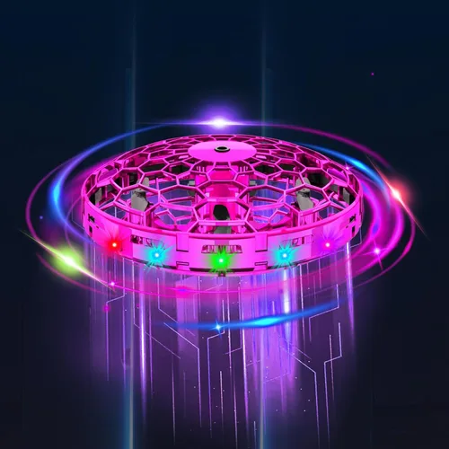 Vista 8 de Mini dron para niños, pequeño dron operado a mano en interiores y exteriores, juguete colorido de pelota voladora con acrobacias, juguetes STEM