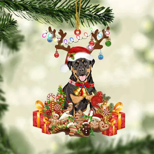 Vista 18 de Nazenti Adorno de Navidad personalizado de reno de Alaskan Malamute – Adorno de perro personalizado para amantes de las mascotas, acrílico plano