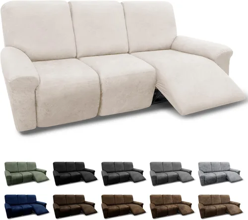 Vista 75 de Fundas para Sillón de 2 Piezas con Cojín en T, Fundas de Aspecto de Cuero para Sofá, Fundas para Sillas, Protector de Muebles Elástico, Funda