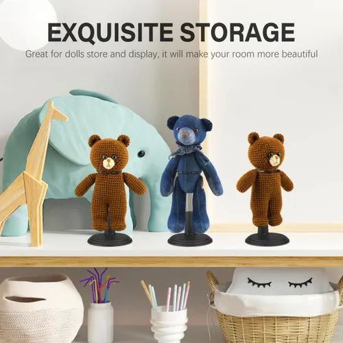 Vista 8 de STOBOK Doll Stand, 4pcs 15cm Doll Display Stand s Storage Rack Portable Display Holder house Accessories for Storage, Figure Holder