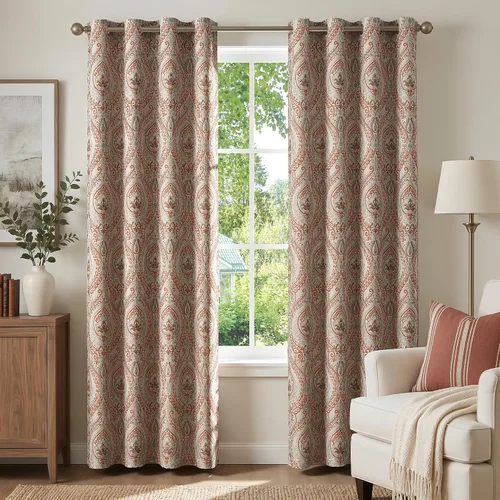 Vista 36 de jinchan Cortinas de lino texturizadas para oscurecer la sala de estar, 54 pulgadas de largo, cortinas de medallón para dormitorio, tratamientos
