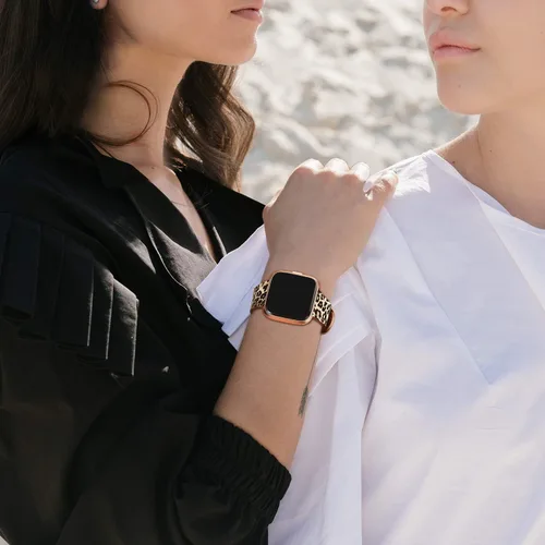 Vista 4 de Fintie Correas compatibles con Fitbit Versa 2 1 y Lite Edition, correa de repuesto de cuero genuino, correa de repuesto de leopardo clásico