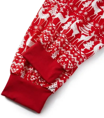 Vista 6 de Loozykit Pijamas de Navidad familiares a juego, pijamas de Navidad para la familia, pijamas de reno con estampado de alce, pijamas de Navidad
