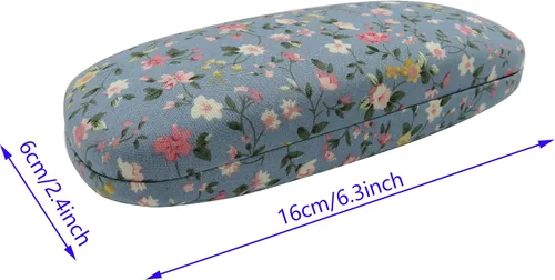 Vista 3 de DODOGA Spectacle Case Portable Hard Shell Eyeglasses Case Fabric Covered Clam Shell Style Eyeglass Case Spectacles Box