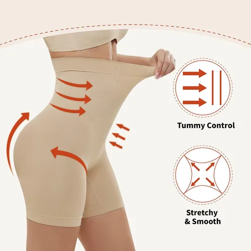 Vista 3 de AMRIY Fajas moldeadoras para mujer, control de abdomen, cintura alta, moldeadoras de cuerpo, pantalones cortos con levantamiento de glúteos, faja