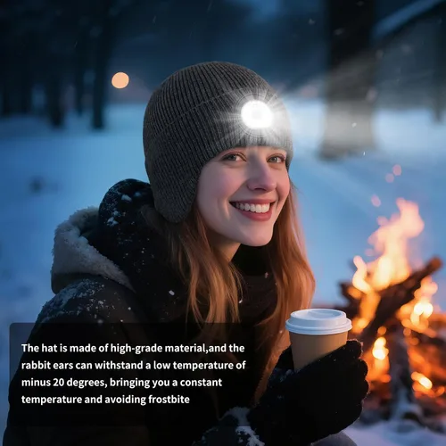 Vista 17 de Gorro Bluetooth con auriculares ligeros e inalámbricos, micrófono integrado y altavoces estéreo mejorados con música