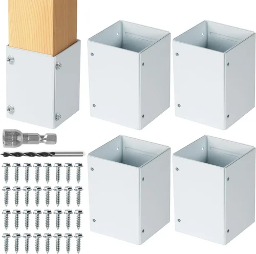 Vista 9 de Protector de poste ajustable de acero inoxidable (rango de 3.3 a 6 pulgadas), protege los buzones y vallas de madera de la cortadora de césped