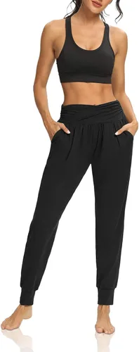 Vista 6 de DIBAOLONG - Pantalones de yoga sueltos para hacer ejercicio, casuales, cómodos, con bolsillos
