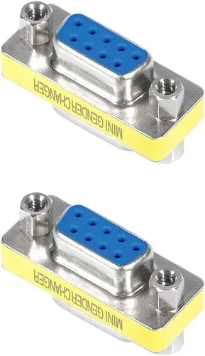 Vista 4 de Adaptador de cable serie RS232, DB9 de 9 pines hembra a hembra/macho a macho, conector de acoplador de cambiador de género, paquete de 4