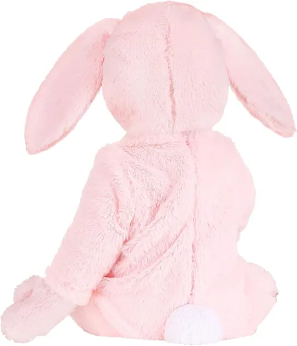 Vista 3 de Disfraz de conejo rosa esponjoso para bebés, mono de conejo rosa de una sola pieza, mono de conejo de Pascua para bebés