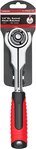Vista 6 de TOMMARS Cabeza giratoria 1/4 "Drive Ratchet Roto Socket Wrench Herramienta