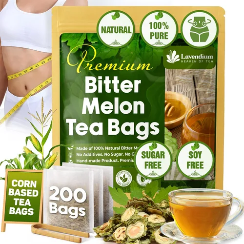 Vista 26 de Lavendium Bolsas de té de melón amargo, sin cafeína, 60