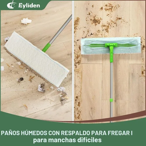 Vista 9 de Eyliden Trapeador grande de 16.5 pulgadas, 3 tipos de 22 paños desechables Verde