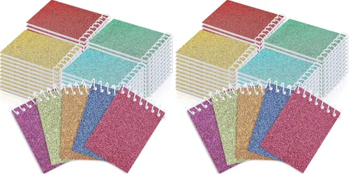 Vista 7 de Geyee 45 mini blocs de notas de 2.6 x 3.5 con 40 páginas cada uno, pequeños cuadernos en espiral, mini blocs de notas de teñido anudado, blocs