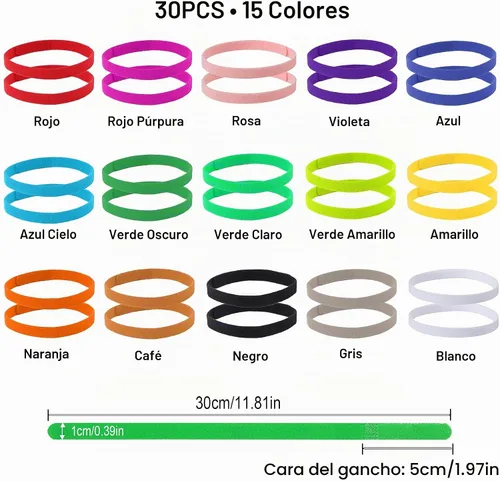 Vista 2 de 30 collares de parto para cachorros, collares para mascotas recién nacidas, bandas de identificación ajustables suaves de doble cara, collares