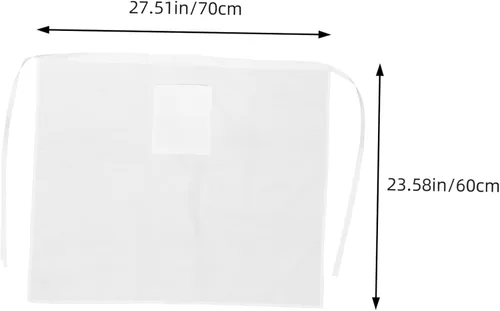 Vista 2 de CALLARON Delantal de camarera de algodón, delantales de algodón unisex, delantales blancos de algodón para hombres y mujeres, delantales de cocina