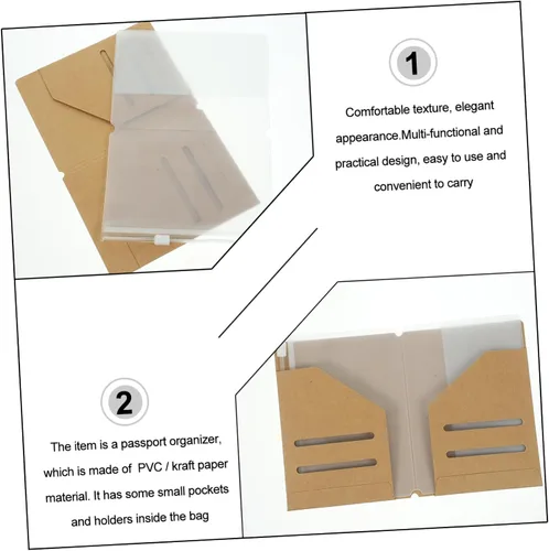Vista 6 de 4 unids billetera de viaje con cremallera bolsillo cuaderno hombres organizador casual para carpeta de repuesto accesorios tamaño pasaporte titular