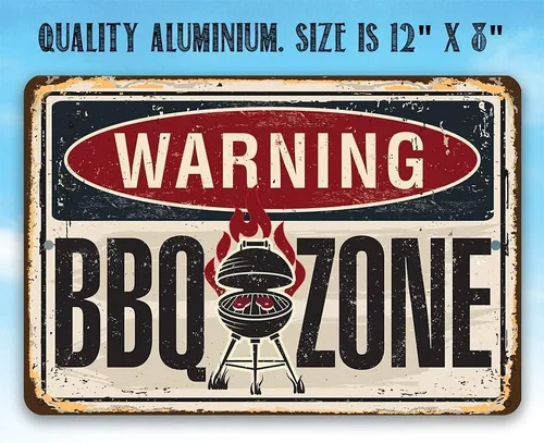 Vista 5 de Letreros de metal duradero para uso en interiores y exteriores, letreros y decoración de barbacoa, decoración y regalo de gran parrilla y barbacoa