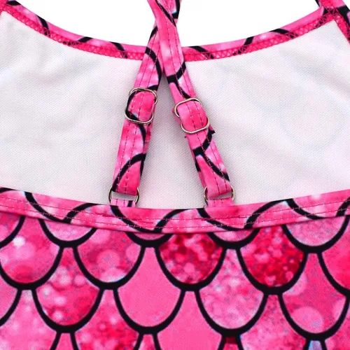 Vista 5 de HONISEN Traje de baño de una pieza para niñas de 2 a 12 años