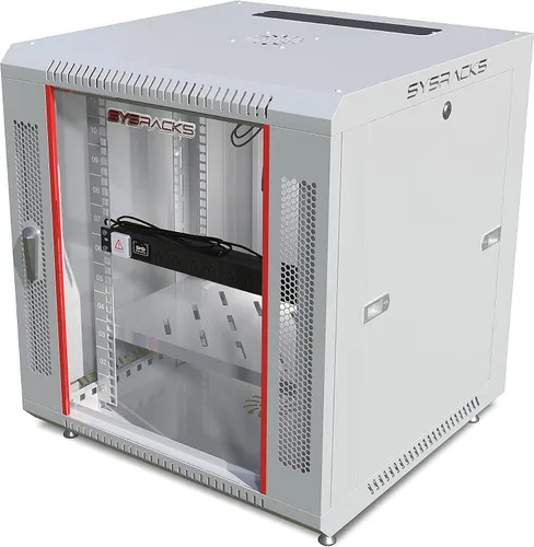 Vista 11 de Sysracks Gabinete para rack de servidor de montaje en pared 6U, rack de red de bloqueo de 19 pulgadas, 24 pulgadas de profundidad, puerta de vidrio