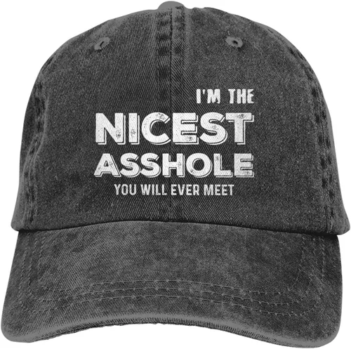 Vista 7 de Sombrero divertido con texto en inglés "I I'm the Nicest Asshole You Will Ever Meet Hat Women Dad Hat Fashion Cap