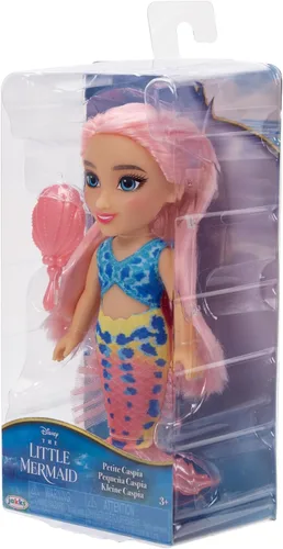 Vista 5 de Disney La Sirenita Caspia - Muñeca pequeña de 6 pulgadas con peine para el pelo