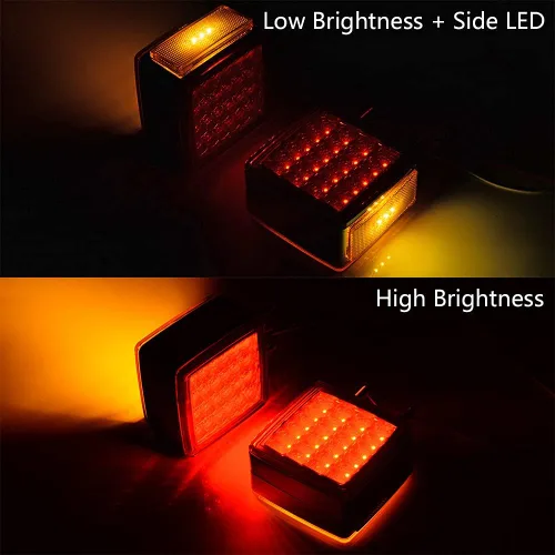 Vista 4 de Astra Depot 2 luces cuadradas de 51 LED para guardabarros de remolque, luces direccionales, doble cara, pedestal, luz de esquina, reflector, doble