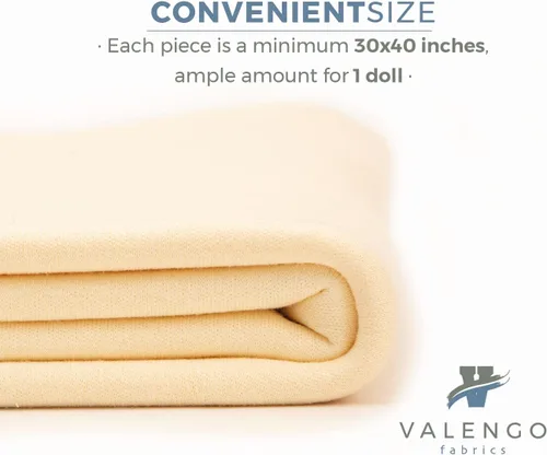 Vista 10 de VALENGO - Tela de tono de piel de alta calidad para fabricación de muñecas, 100% algodón entrelazado, tela de color de piel de muñeca Waldorf - 1