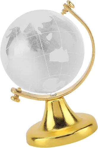 Vista 4 de Bola mágica redonda de la esfera del mundo del globo de la tierra bola de cristal con soporte Decoración de arte para el hogar Oficina Decoración