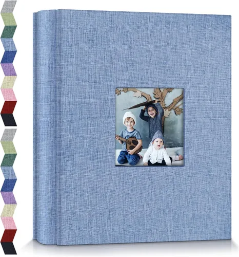Vista 23 de popotop - Álbum de fotos 4x6 con 100 fotos, libros de fotos con 100 bolsillos verticales, cubierta de lino, álbumes para fotos familiares, de boda