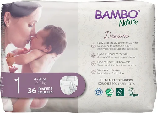 Vista 19 de Bambo Nature Pañales hipoalergénicos Dream Baby, pañales sostenibles con etiqueta ecológica de primera calidad, protección mejorada contra fugas